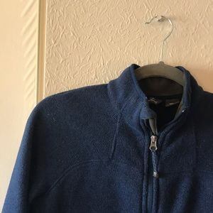 Navy Heathered Fleece Jacket